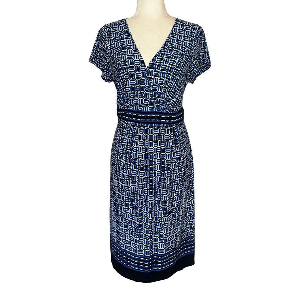 Motherhood Maternity Geometric Print Dress. Short Sleeves. Sz M Great Condition